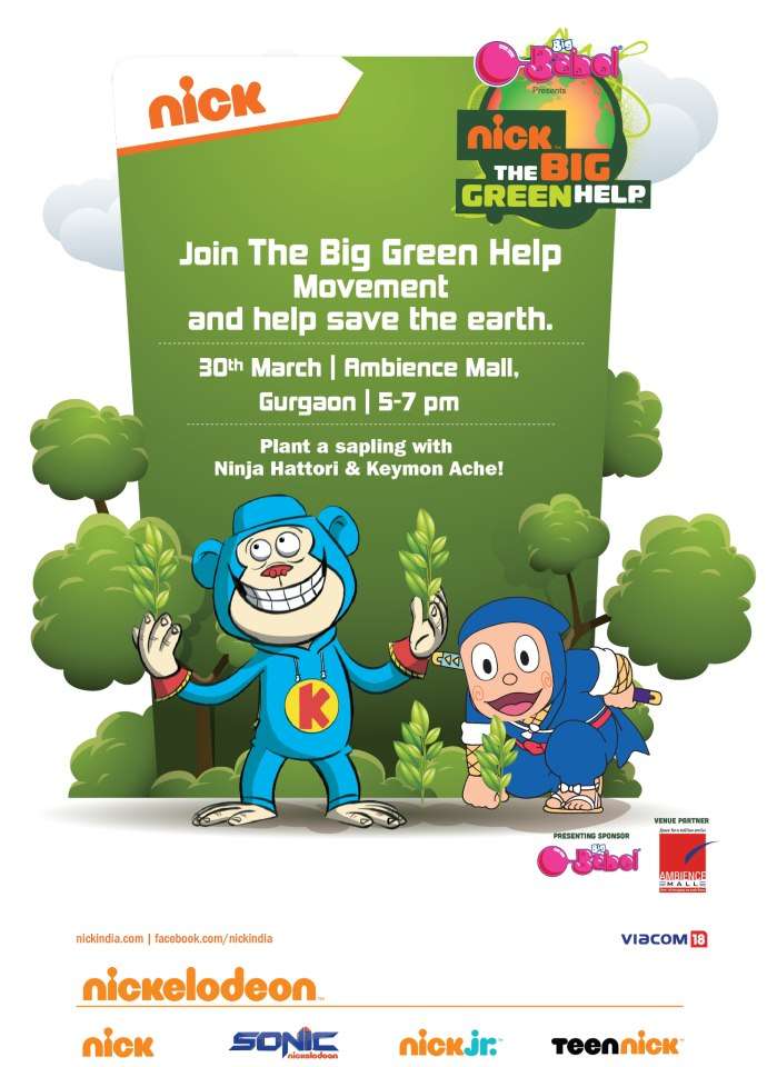 Join the Big Green Help Movement with Ninja Hattori & Keymon Ache on 30  March 2013 at Ambience Mall, Gurgaon | Events in Delhi NCR 