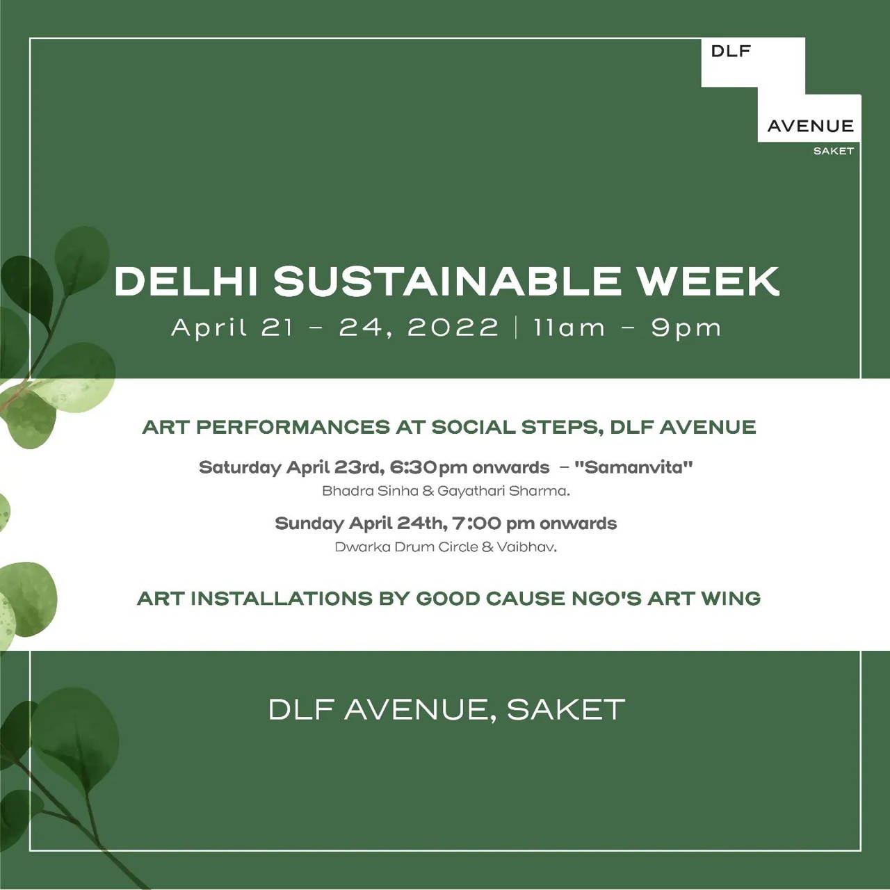 Delhi Sustainable Week Curated by The Conscious Living at DLF Avenue