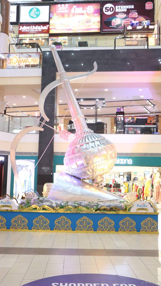 Pacific Mall Dehradun has installed a symbolic representation of Lord Rama (Bow and Arrow) and Lord Hanuman (Mace)