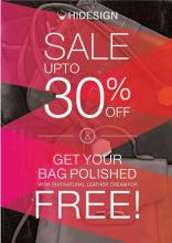 Hidesign Sale - Upto 30% off & get your bag polished with Hidesign's natural leather cream for Free !