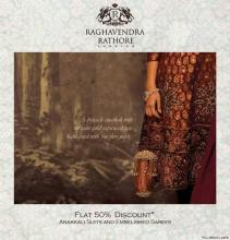 Flat 50% discount on Anarkali Suits and Embelished Sarees by Raghavendra Rathore at DLF Emporio, Vasant Kunj