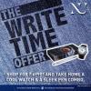 Numero Uno Write Time Offer - Shop For Rs.4999* and take home a cool watch & a sleek pen combo.
